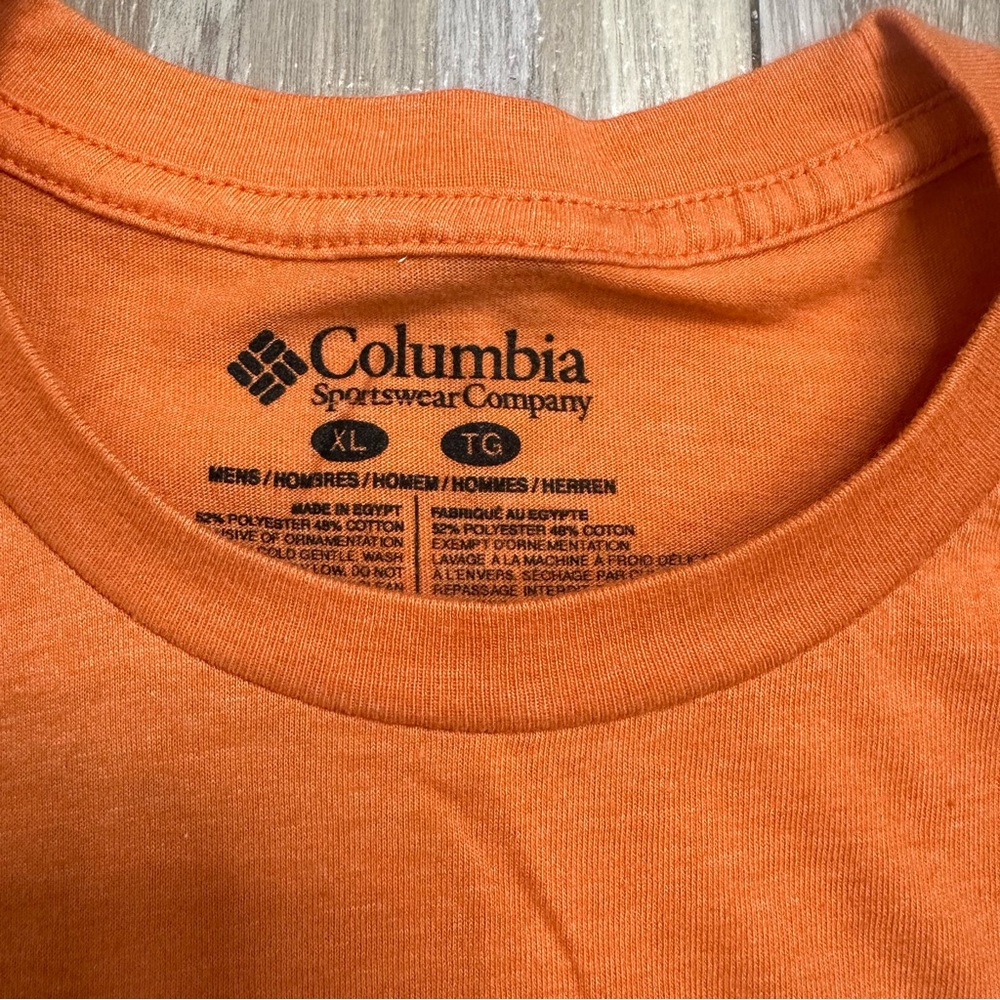 Columbia Men's Orange T-Shirt, Size XL - Picture 3 of 7